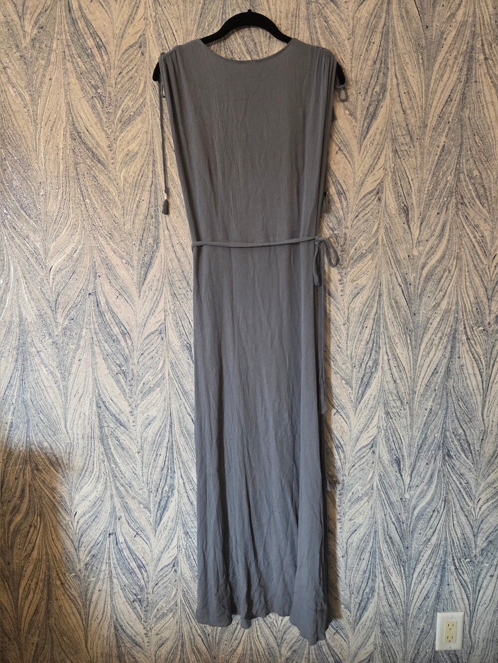 L*space Slate Blue Cold-Shoulder Wrap Maxi, Wrap Or Swim Cover Size Large - Picture 9 of 10